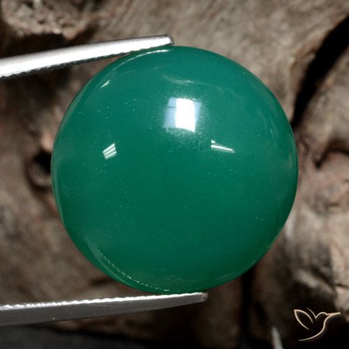 23.89ct 자연스러운 미디엄 그린 마노, 둥근, 투명한