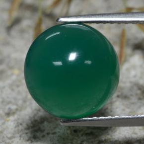 5.66캐럿 천연 노란빛 그린 아게이트, 라운드 컷, 11.26 mm, 투명한