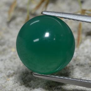 5.66캐럿 천연 노란빛 그린 아게이트, 라운드 컷, 11.26 mm, 투명한