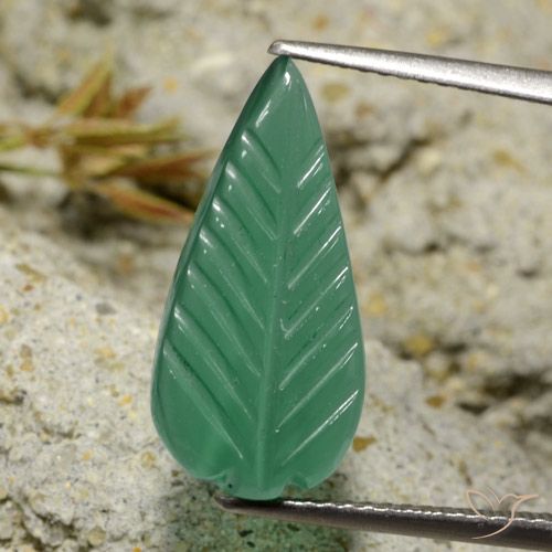 4.04ct 자연스러운 따뜻한 녹색 마노, 팬시한, 투명한