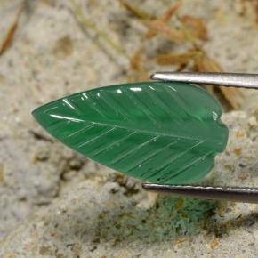 2.54캐럿 천연 따뜻한 녹색 아게이트, 멋진 모양, 16.9×8.8 mm, 투명한