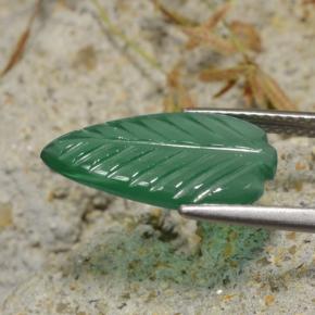 2.54캐럿 천연 따뜻한 녹색 아게이트, 멋진 모양, 16.9×8.8 mm, 투명한