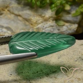 4.52캐럿 천연 미디엄 그린 마노, 플라워 컷, 투명한