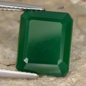 5.21캐럿 천연 미디엄 그린 아게이트, 에메랄드 컷, 12.2×10.1 mm, 투명한