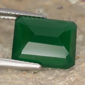 5.21캐럿 천연 미디엄 그린 아게이트, 에메랄드 컷, 12.2×10.1 mm, 투명한