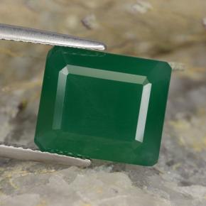5.13캐럿 천연 노란빛 그린 아게이트, 에메랄드 컷, 12×10.3 mm, 투명한
