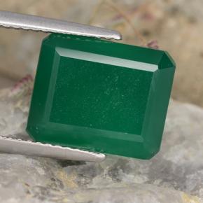 5.11캐럿 천연 미디엄 그린 아게이트, 에메랄드 컷, 12.1×9.9 mm, 투명한