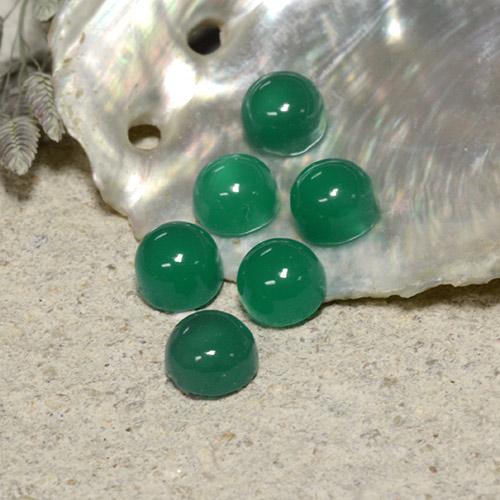 2.21캐럿 천연 미디엄 그린 아게이트 보석, 라운드 컷, 4.09 mm, 투명한