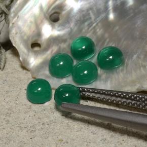 1.98캐럿 천연 미디엄 그린 마노 보석, 라운드 컷, 투명한