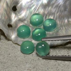 1.81캐럿 천연 그린 아게이트 보석, 라운드 컷, 4.07 mm, 투명한