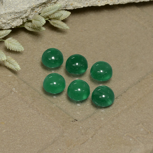 1.80캐럿 천연 따뜻한 녹색 아게이트 보석, 라운드 컷, 4.06 mm, 투명한