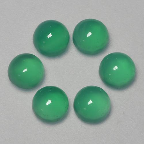 1.87캐럿 천연 강렬한 민트 그린 아게이트 보석, 라운드 컷, 4.12 mm, 투명한