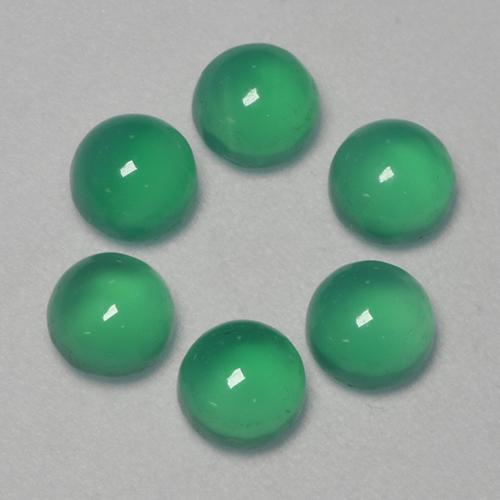 1.87캐럿 천연 강렬한 민트 그린 아게이트 보석, 라운드 컷, 4.12 mm, 투명한