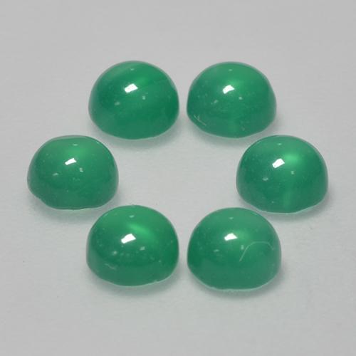 1.87캐럿 천연 강렬한 민트 그린 아게이트 보석, 라운드 컷, 4.12 mm, 투명한