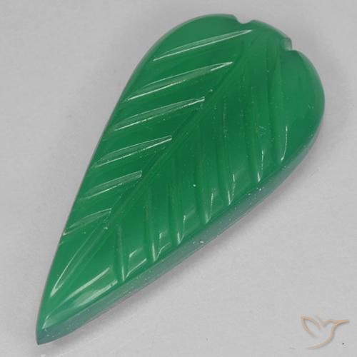 3.36ct 자연스러운 미디엄 그린 마노, 팬시한, 투명한