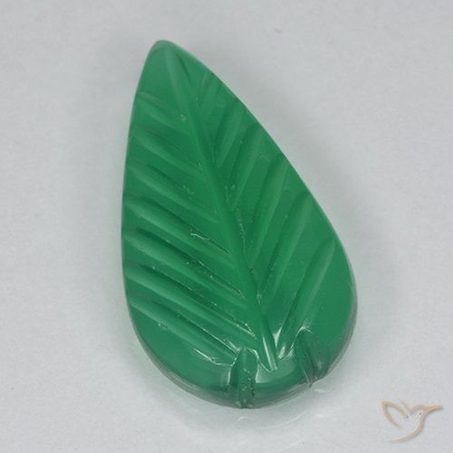 2.51ct 자연스러운 미디엄 그린 마노, 플라워 컷, 투명한