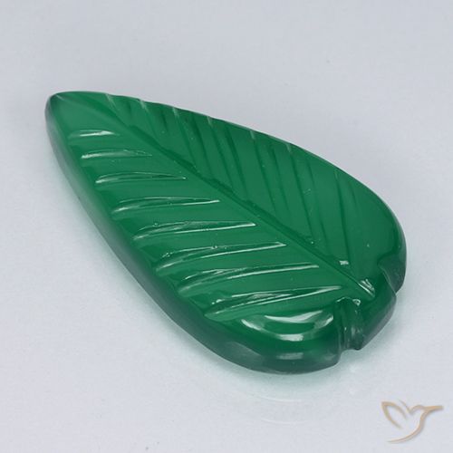 4.56ct 자연스러운 따뜻한 녹색 마노, 플라워 컷, 투명한