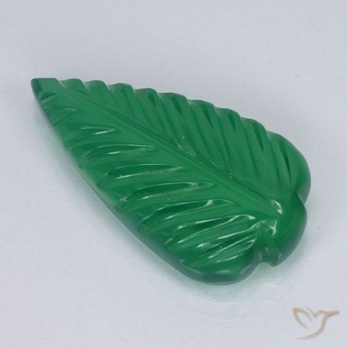 3.68캐럿 천연 미디엄 그린 마노, 플라워 컷, 투명한