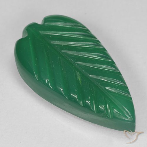 3.98ct 자연스러운 따뜻한 녹색 마노, 플라워 컷, 투명한