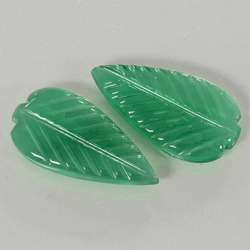 5.71캐럿 천연 라이트 그린 아게이트 보석, 플라워 컷, 17.9×9.5 mm, 투명한