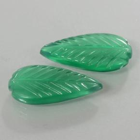 5.71캐럿 천연 라이트 그린 아게이트 보석, 플라워 컷, 17.9×9.5 mm, 투명한