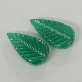 8.71캐럿 천연 미디엄 그린 아게이트 보석, 플라워 컷, 18×9.9 mm, 투명한