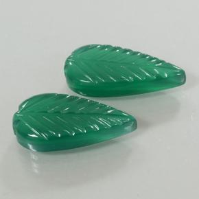 8.71캐럿 천연 미디엄 그린 아게이트 보석, 플라워 컷, 18×9.9 mm, 투명한