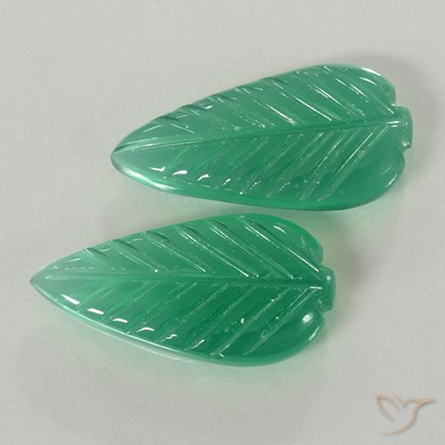 7.67캐럿 천연 따뜻한 녹색 아게이트 보석, 플라워 컷, 19×9.7 mm, 투명한