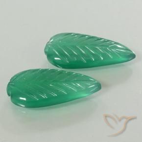 7.67캐럿 천연 따뜻한 녹색 아게이트 보석, 플라워 컷, 19×9.7 mm, 투명한