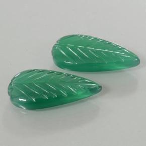 6.52캐럿 천연 따뜻한 녹색 아게이트 보석, 플라워 컷, 17.6×8.9 mm, 투명한