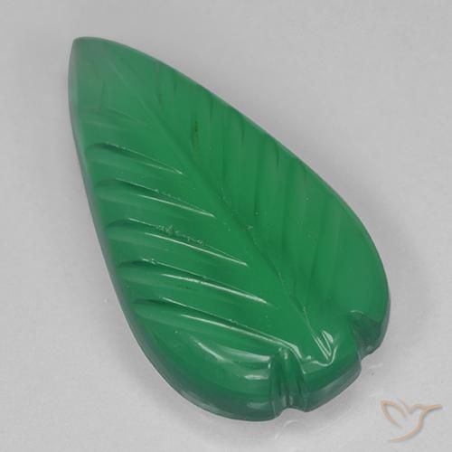 3.30ct 자연스러운 미디엄 그린 마노, 팬시한, 투명한