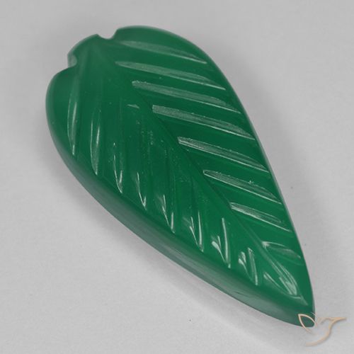 3.30ct 자연스러운 따뜻한 녹색 마노, 플라워 컷, 투명한