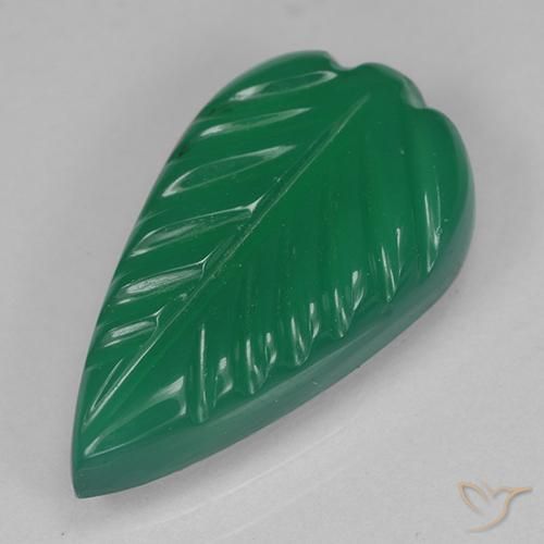 3.24ct 자연스러운 미디엄 그린 마노, 팬시한, 투명한