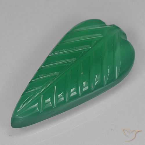 2.80ct 자연스러운 따뜻한 녹색 마노, 플라워 컷, 투명한
