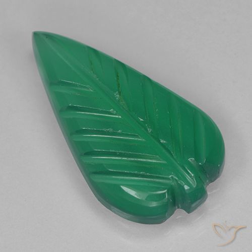 2.16ct 자연스러운 따뜻한 녹색 마노, 플라워 컷, 투명한