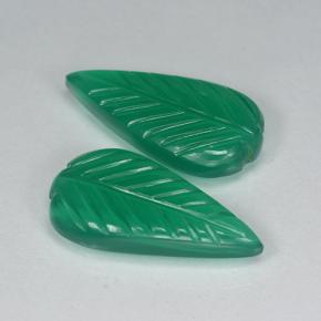 6.48캐럿 천연 미디엄 그린 아게이트 보석, 플라워 컷, 17.7×8.9 mm, 투명한