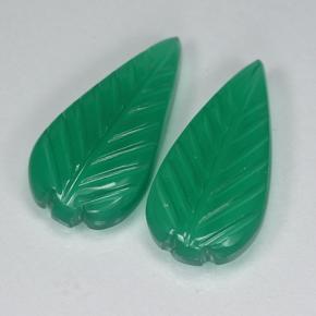 6.48캐럿 천연 미디엄 그린 아게이트 보석, 플라워 컷, 17.7×8.9 mm, 투명한