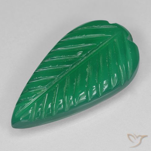 4.46ct 자연스러운 따뜻한 녹색 마노, 플라워 컷, 투명한