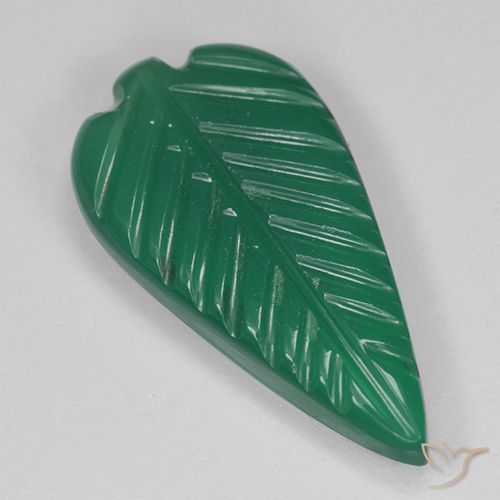 3.00ct 자연스러운 녹색 마노, 플라워 컷, 투명한