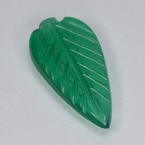 1.39캐럿 천연 따뜻한 녹색 마노, 플라워 컷, 투명한