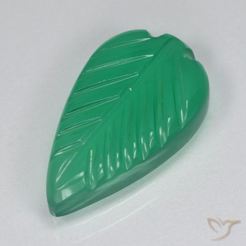 3.60ct 자연스러운 따뜻한 녹색 마노, 플라워 컷, 투명한