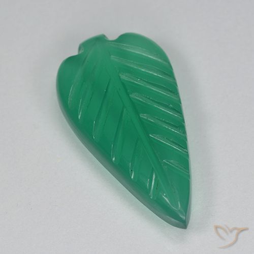 2.83ct 자연스러운 미디엄 그린 마노, 플라워 컷, 투명한, Photo A