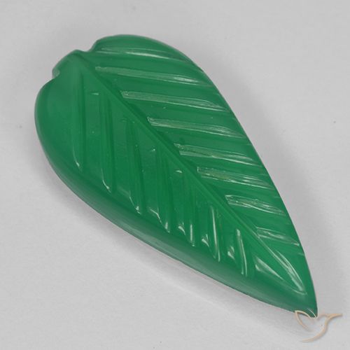 3.30ct 자연스러운 따뜻한 녹색 마노, 플라워 컷, 투명한