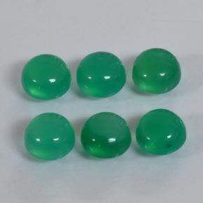 1.92캐럿 천연 미디엄 그린 아게이트 보석, 라운드 컷, 4.09 mm, 투명한