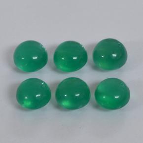 1.69캐럿 천연 따뜻한 녹색 아게이트 보석, 라운드 컷, 4.09 mm, 투명한