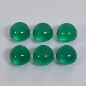 1.92캐럿 천연 따뜻한 녹색 아게이트 보석, 라운드 컷, 4.05 mm, 투명한