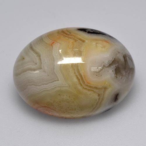 17.02캐럿 천연 멀티컬러 아게이트, 타원형 컷, 20×15 mm, 불투명체