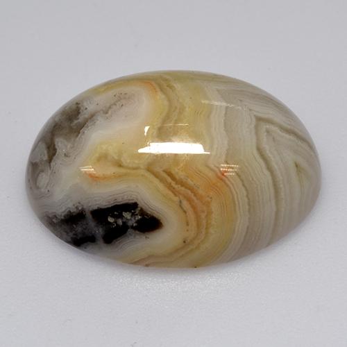 17.02캐럿 천연 멀티컬러 아게이트, 타원형 컷, 20×15 mm, 불투명체