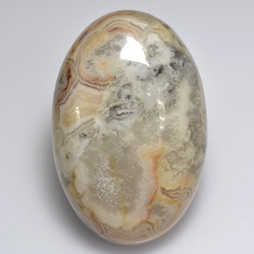 60.20캐럿 천연 멀티컬러 아게이트, 타원형 컷, 35.2×23.3 mm, 불투명체
