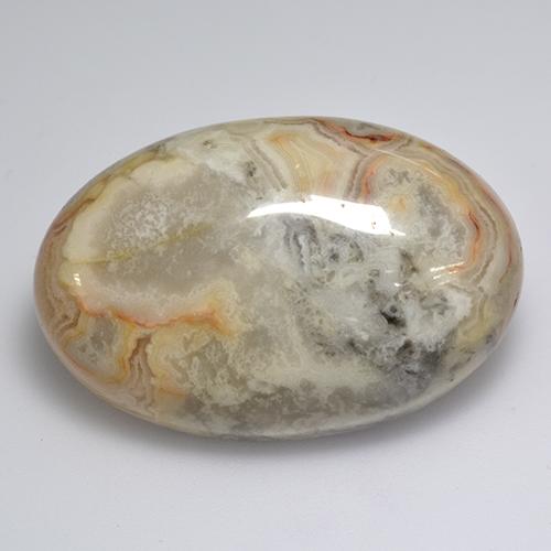 60.20캐럿 천연 멀티컬러 아게이트, 타원형 컷, 35.2×23.3 mm, 불투명체